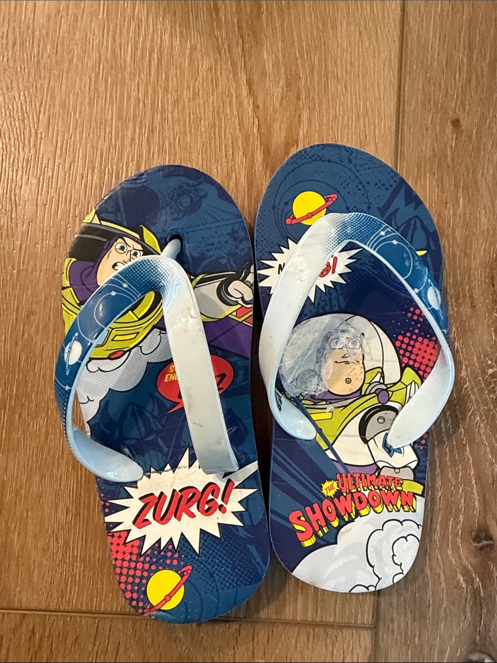 Kids Buzz Lightyear Blue Flip-Flop Sandals